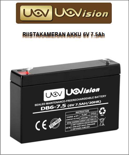 Uovision Riistakamera-akku 6V 7.5Ah